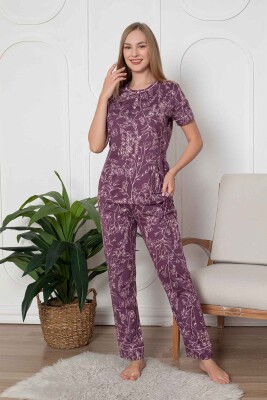 Çiçek Desenli Penye Bayan Pijama Takımı 2766KY - 3