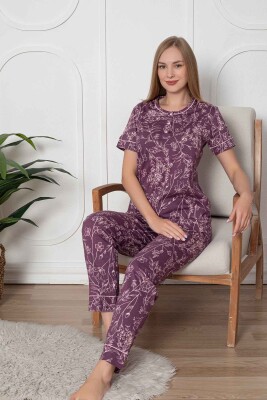 Çiçek Desenli Penye Bayan Pijama Takımı 2766KY - 4