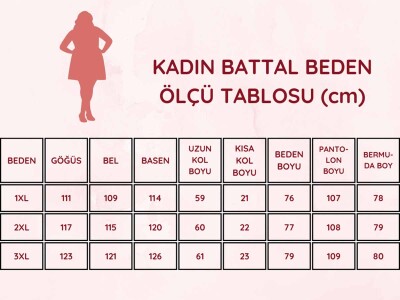 Çiçek Desenli Büyük Beden Bayan Pijama Takımı 2766KYB - 5