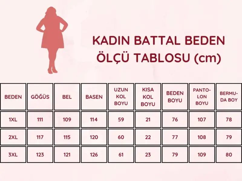 Çiçek Desenli Kadın Pijama Takımı -Büyük Beden Penye 2820UKB - 5