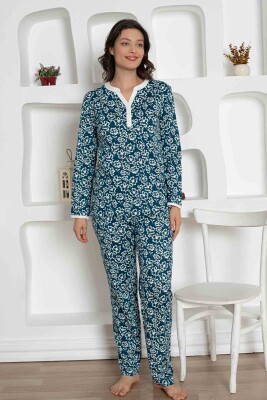 İndigo Çiçek Desenli Penye Bayan Pijama Takımı 2795UY - 2